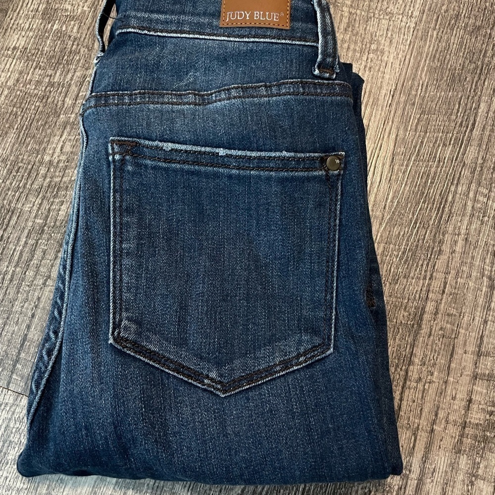 JUDY BLUE Jeans Women’s Size 25 Skinny High Waisted Split hem Ankle Dark Wash 1 - Picture 13 of 13